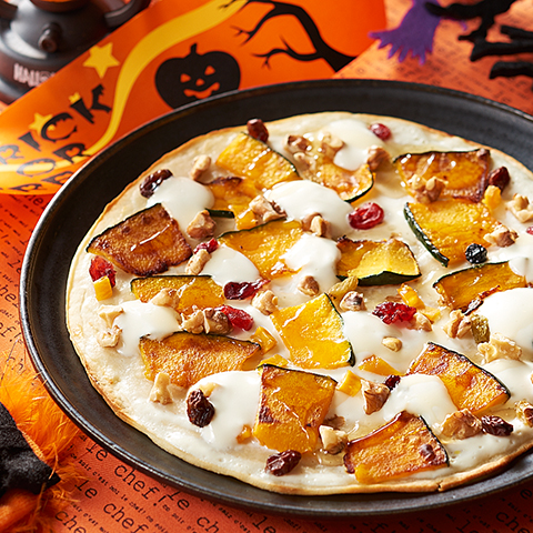 かぼちゃとギリシャヨーグルト「パルテノ」のデザートピザ