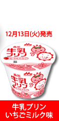 12月13日（火）発売　牛乳プリンいちごミルク味