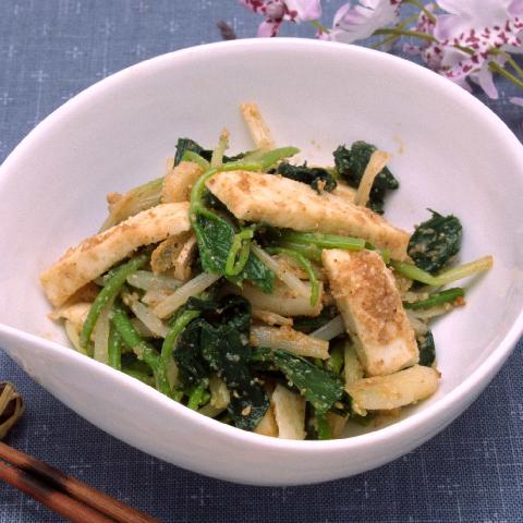 根三つ葉とモッツァレラのゴマ和え