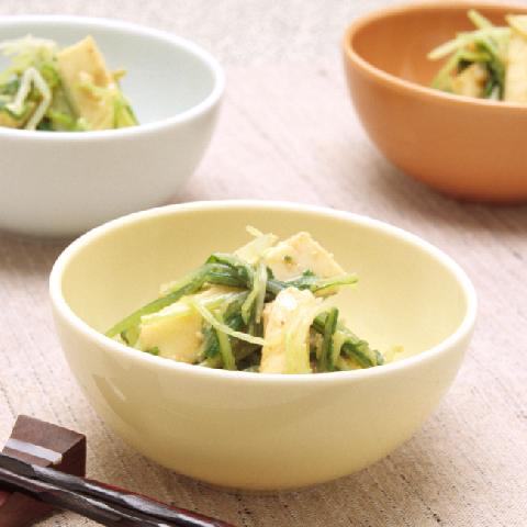 モッツァレラと水菜のゴマわさび和え