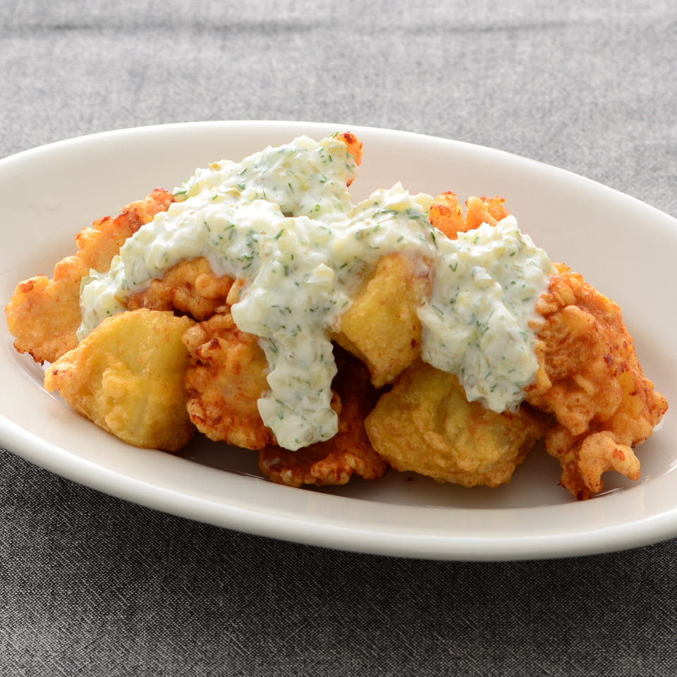 鶏むね肉とじゃがいものから揚げ　ヨーグルトソース～減塩～