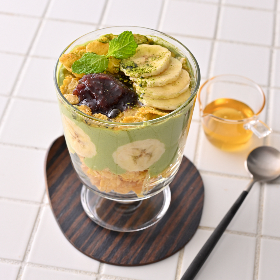 簡単！抹茶とはちみつの和風パフェ～腸活におすすめ～