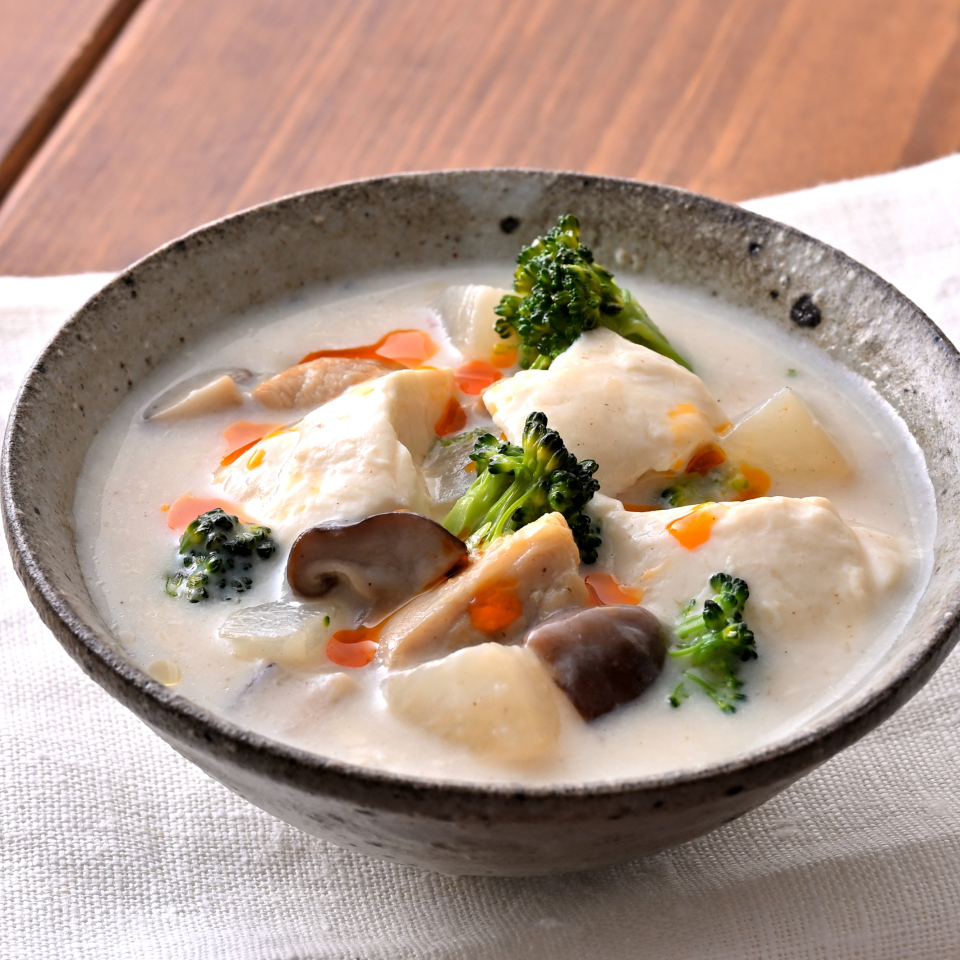 豆腐の中華風あったかミルクスープ
