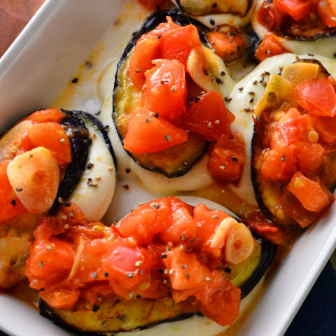 なすとモッツァレラのサンド