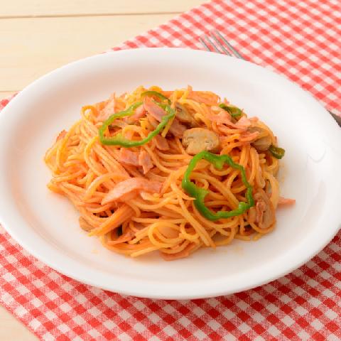 切れてるチーズで塩分コントロール ナポリタン