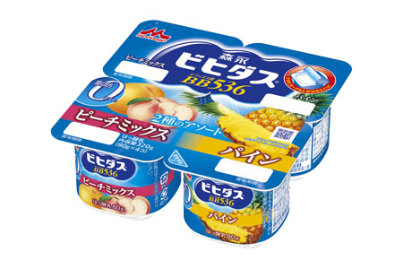 森永ビヒダスヨーグルト脂肪０ 4ポットピーチミックス＋パイン
