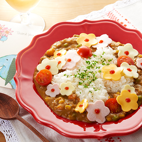 お花のデコカレー レシピ 森永乳業の乳でひろがる アイデアレシピ 森永乳業株式会社
