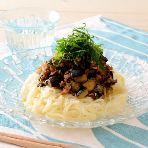 なすとさば缶の肉みそ風そうめん パルメでカル足し レシピ 森永乳業の乳でひろがる アイデアレシピ 森永乳業株式会社