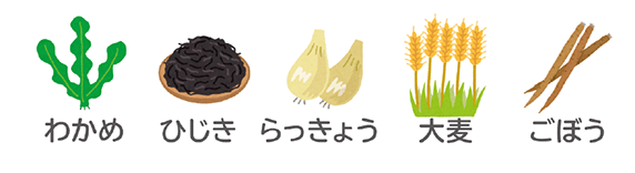 わかめ ひじき らっきょう 大麦 ごぼう