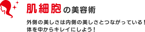 肌細胞の美容術外側の美しさは内側の美しさとつながっている！体を中からキレイにしよう！