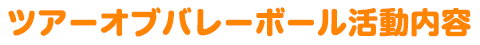 ツアーオブバレーボール活動内容