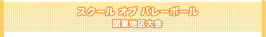 スクール オブ バレーボール　関東地区大会