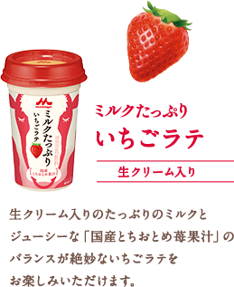 ミルクたっぷり　いちごラテ