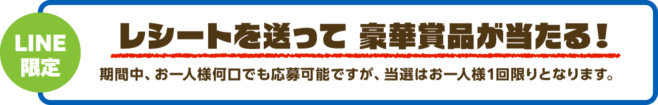 レシートを送って豪華景品が当たる！