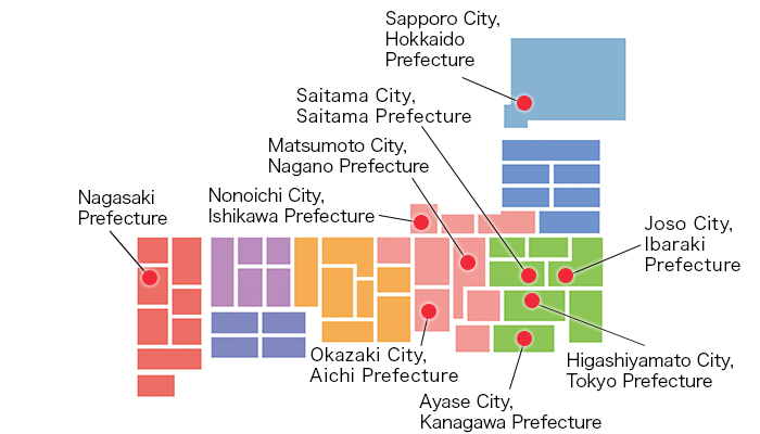 Municipalities that have entered into regional cooperation agreements
                    